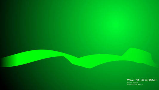 矢量抽象背景与波和线模式。 绿色抽象壁纸矢量设计