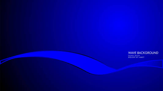 矢量抽象背景与波和线模式。 蓝色抽象壁纸矢量设计