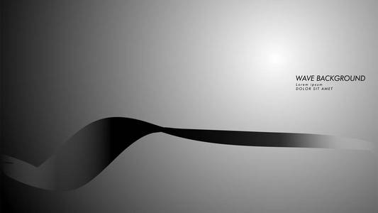 矢量抽象背景与波和线模式。 黑白抽象壁纸矢量设计
