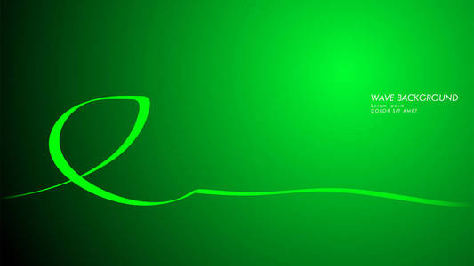 矢量抽象背景与波和线模式。 绿色抽象壁纸矢量设计