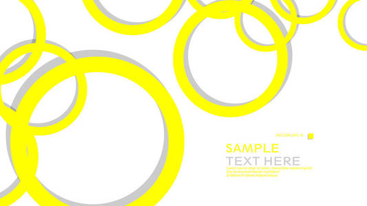 简单的圆圈背景，颜色黄色和阴影。 EPS10矢量图形设计