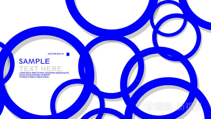 简单的圆圈背景,颜色蓝色和阴影. eps10矢量图形设计