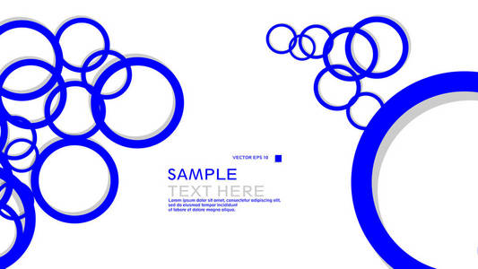 简单的圆圈背景，颜色蓝色和阴影。 EPS10矢量图形设计