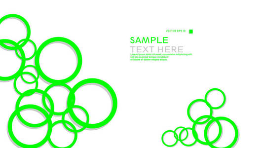 简单的圆圈背景，颜色绿色和阴影。 EPS10矢量图形设计