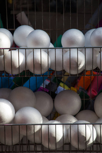 几十个泡沫塑料球在视野中