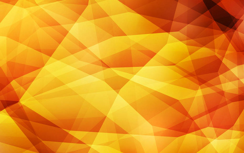 浅橙色矢量低聚布局。 由三角形组成的闪亮的多边形插图。 为您的业务全新设计。