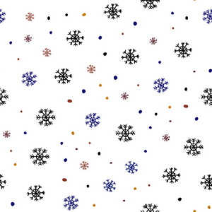深色多色矢量无缝布局与明亮的雪花。 雪花的现代几何抽象插图。 壁纸面料制造商的时尚设计。