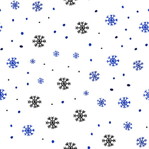 深蓝色矢量无缝图案与圣诞雪花。 雪花的现代几何抽象插图。 窗帘窗帘设计图案。