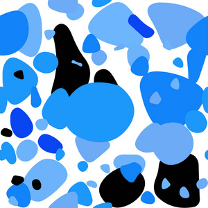 浅蓝色矢量无缝背景与点。 抽象插图与彩色气泡在自然风格。 纺织品壁纸设计。