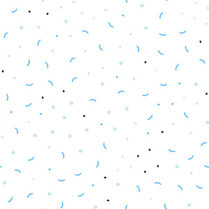 浅蓝色矢量无缝背景与气泡线。 三角形结构连接的闪光抽象插图。 名片网站模板。