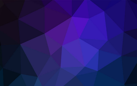 深蓝色矢量抽象多边形模板。 用三角形闪闪发光的彩色插图。 一个全新的设计为您的传单。