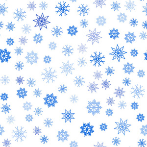 深蓝色矢量无缝背景与圣诞雪花。 现代几何抽象插图与冰晶。 窗帘窗帘设计图案。