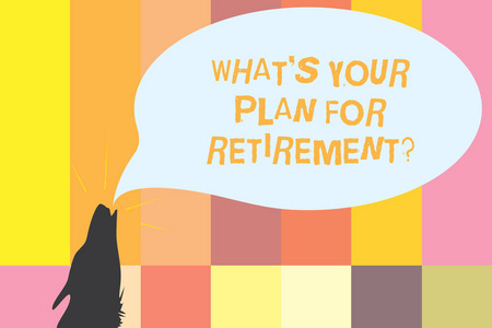 写文字写文本 s 是你的退休计划问题。未来老年人轮廓形的视觉商业理念