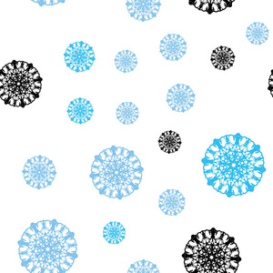 浅蓝色矢量无缝覆盖美丽的雪花。 装饰闪亮的插图与雪在抽象模板。 窗帘窗帘设计图案。