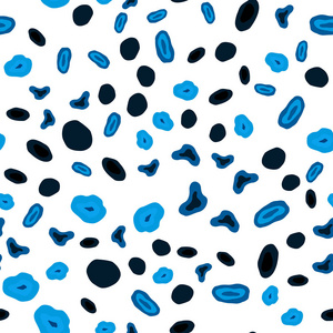 深蓝色矢量无缝覆盖斑点。 抽象插图与彩色气泡在自然风格。 壁纸面料制造商的时尚设计。