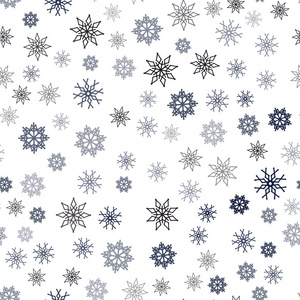 深蓝色红色矢量无缝背景与圣诞雪花。 现代几何抽象插图与冰晶。 时尚面料壁纸的图案。