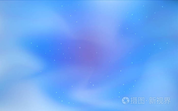浅蓝色矢量背景与星系恒星. 在抽象模板上闪耀着天空星星的插图.
