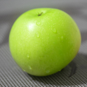 成熟的绿色苹果特写