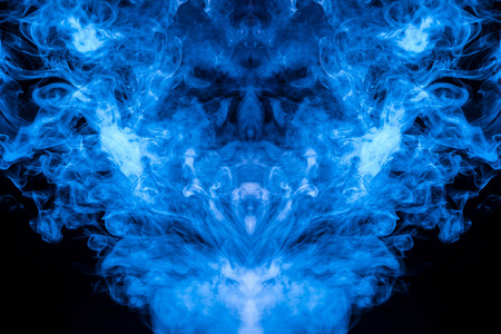 s head or a strange creature on a black isolated background. Abs