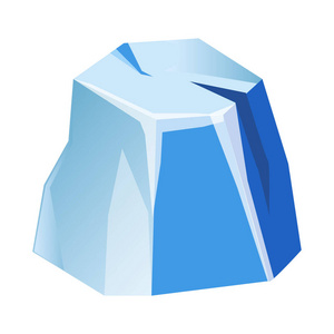 蓝色透明冰冰川孤立卡通插图