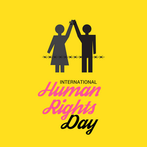 国际人权日背景的矢量插图。