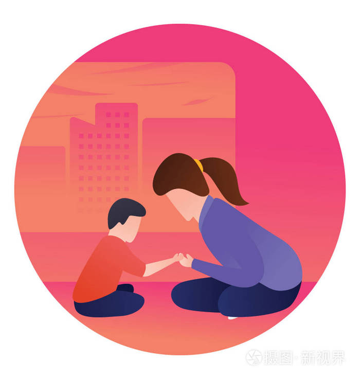 母亲关心平面图标设计