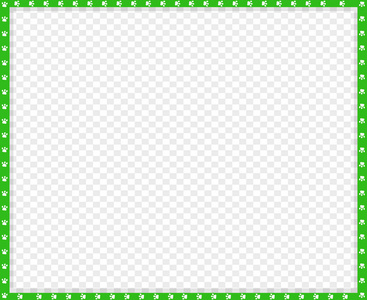 矢量绿色和白色矩形边框由动物爪印在透明背景上。 复制空间模板边界框架相框海报横幅猫或狗爪步道。