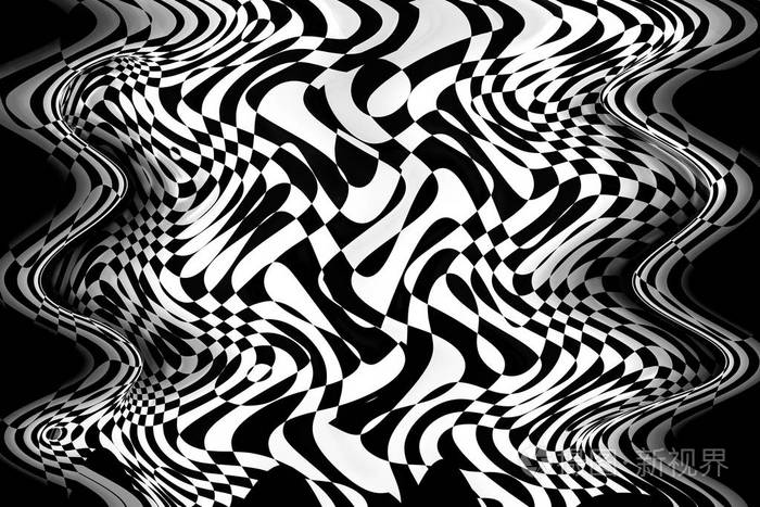 抽象黑白曲线3d