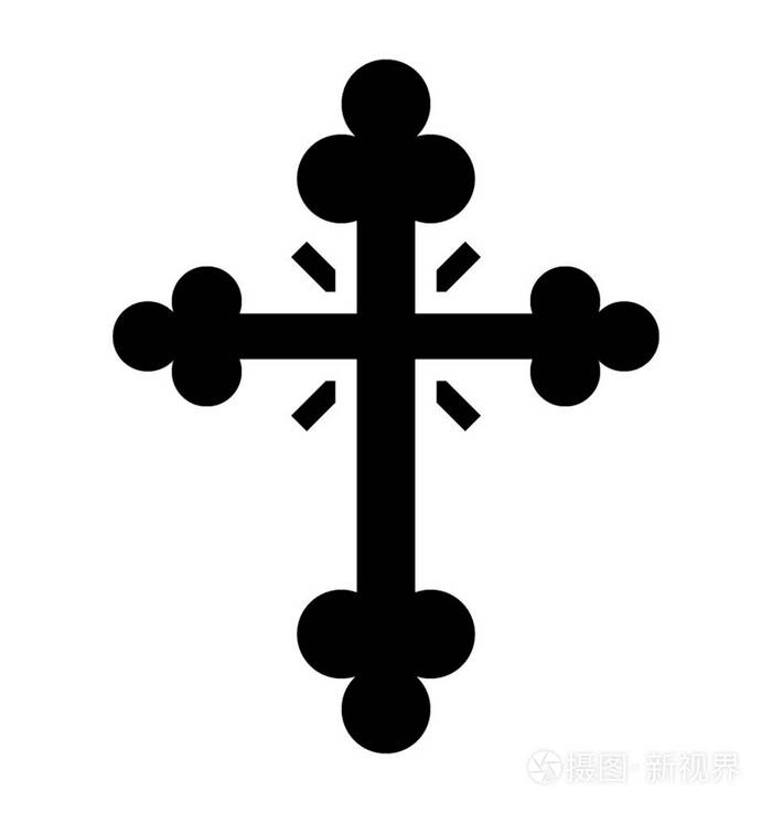 十字形十字符号字形图标设计