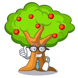 商人苹果树充满孤立的吉祥物矢量插图