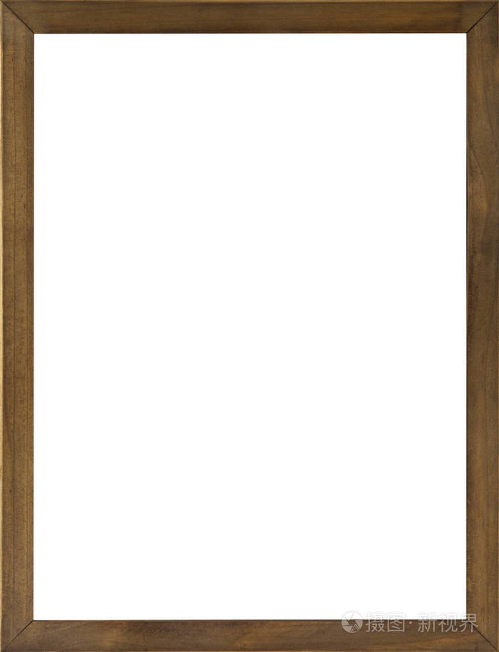 白色背景上隔离的木制框架