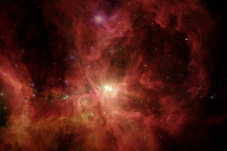 外层空间某个可怕的美丽星云。 由美国宇航局提供的这幅图像的元素