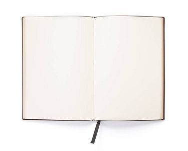 打开空白的棕色笔记本图片