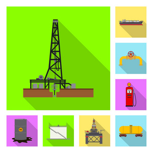 油气标志的矢量设计。收集石油和汽油股票符号的网站