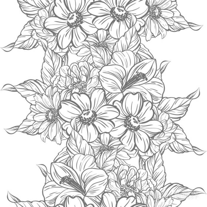 黑白花元素.插画-正版商用图片159nbi-摄图新视界