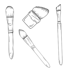 化妆刷手绘图片