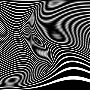 抽象波浪线设计。 条纹黑白背景和纹理。 矢量艺术。图片