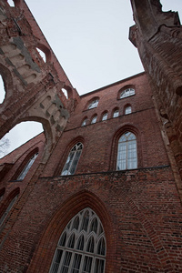 冬天的塔图大教堂。 爱沙尼亚