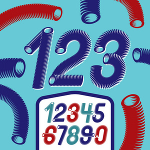 现代斜体时髦的数字从0到9最好用于标志海报创作.