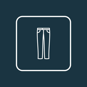 牛仔裤图标线符号。时尚风格的优质隔离长裤元素
