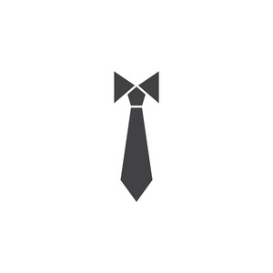 领带图标矢量着装规范固体标志插图象形文字隔离白色