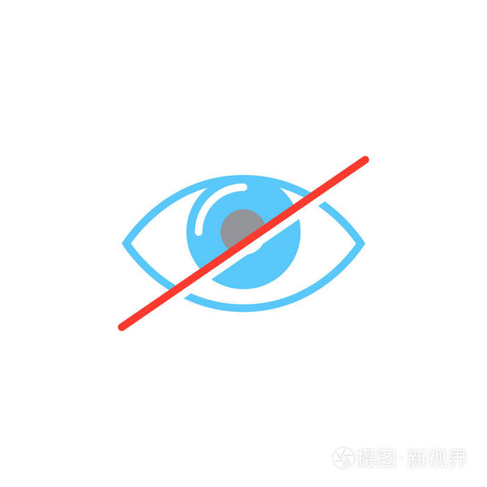 隐藏图标矢量打击眼实标志插图彩色象形文字隔离在白色上插画 正版商用图片159zk4 摄图新视界