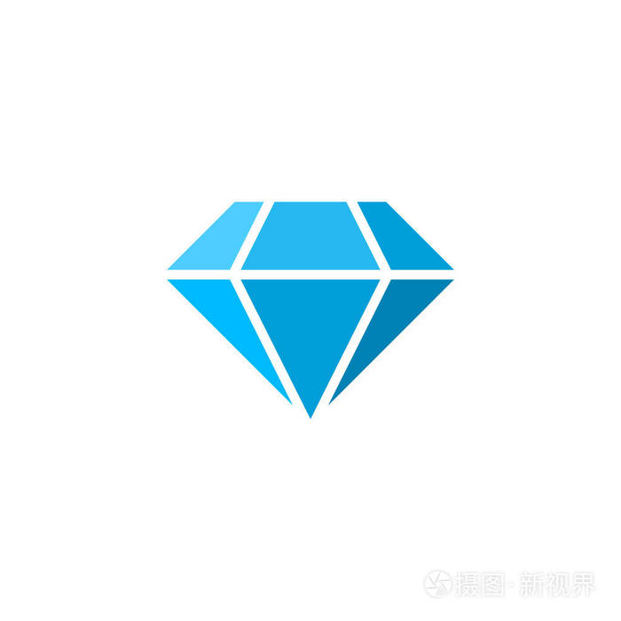 钻石图标矢量辉煌固体标志插图彩色象形文字隔离白色