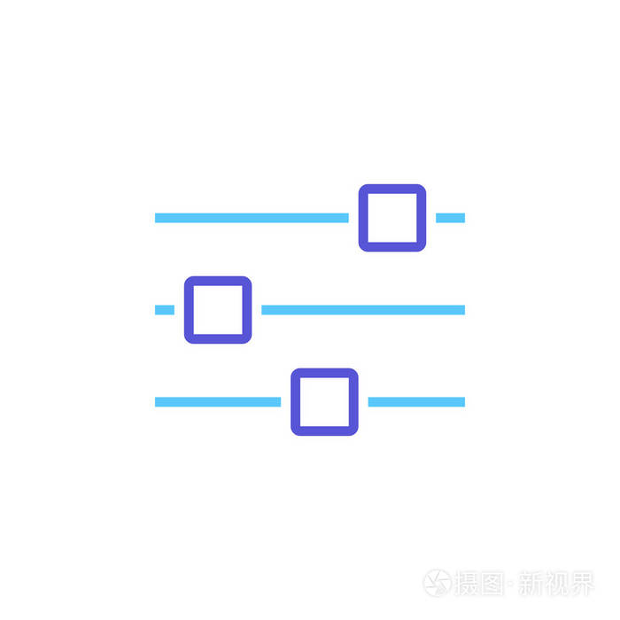 选项线图标设置轮廓矢量标志线形象形图隔离白色像素完美插图