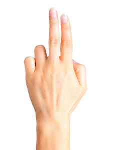 显示三个手指和手掌的女性手