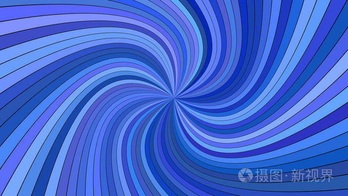 蓝色催眠抽象螺旋条纹背景向量例证