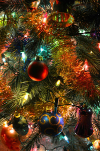 圣诞节和新年装饰圣诞树背景