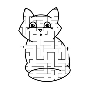孩子们的游戏. 儿童拼图. 卡通风格. 迷宫难题.