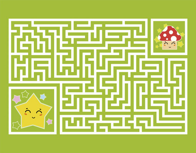 找到正确的道路. 孩子们的游戏. 儿童拼图. 卡通风格. 迷宫难题.