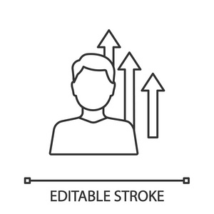 个人成长线性图标白色背景